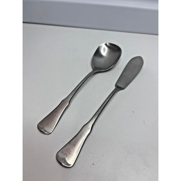 Oneida Community PATRICK HENRY Stainless Flatware Sugar Spoon Butter Knife Lot 2 - Picture 1 of 3